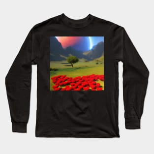 Valentine Wall Art - Field of hearts - Unique Valentine Fantasy Planet Landsape - Photo print, canvas, artboard print, Canvas Print and T shirt Long Sleeve T-Shirt